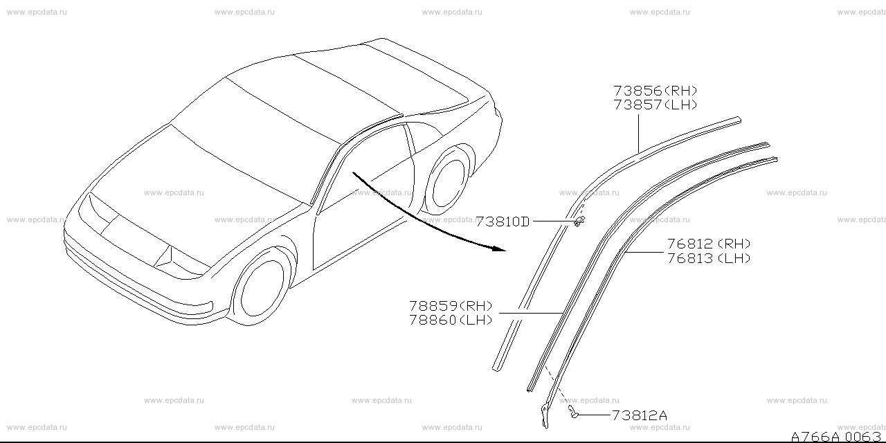 Body side molding (body) for Nissan Fairlady Z Z32, 4 generation 