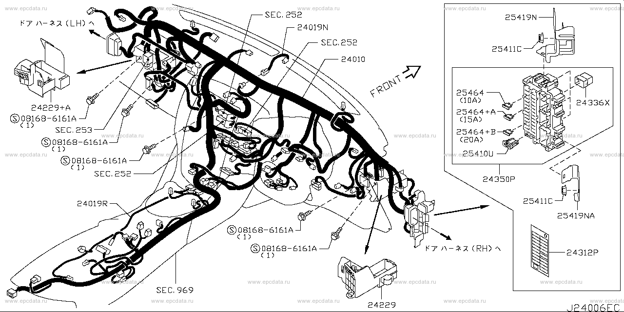 Wiring (denso) for Nissan Fairlady Z Z34, 6 generation, restyling 07. ...