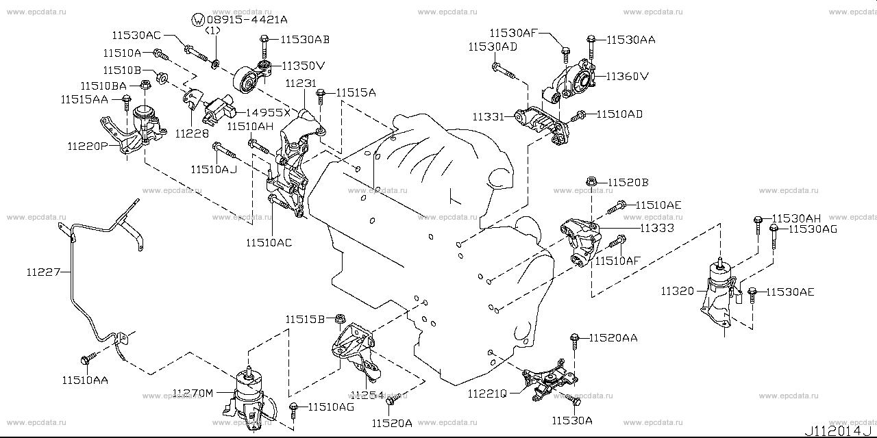 112 - engine & transmission mounting (unit)