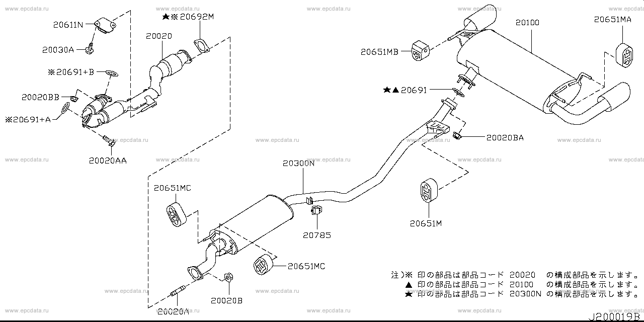 200 - exhaust tube & muffler (chassis)