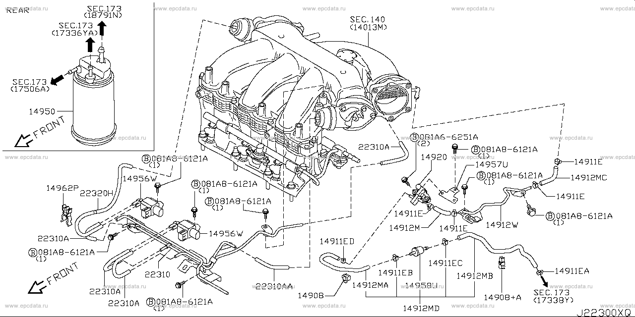 223 - vacuum piping & canister (engine)