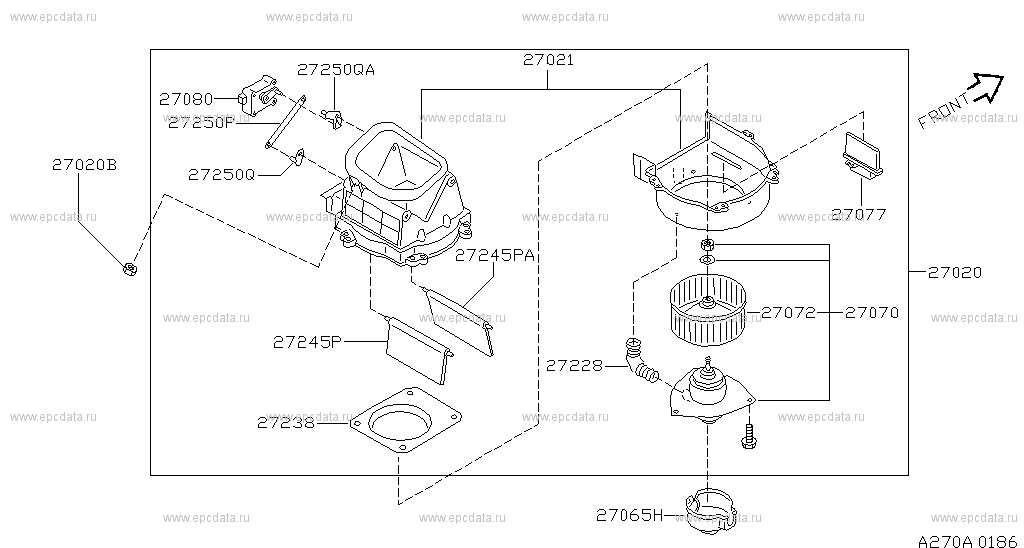 Heater & blower unit (denso) for Nissan Maxima A32, 4 generation 03. ...