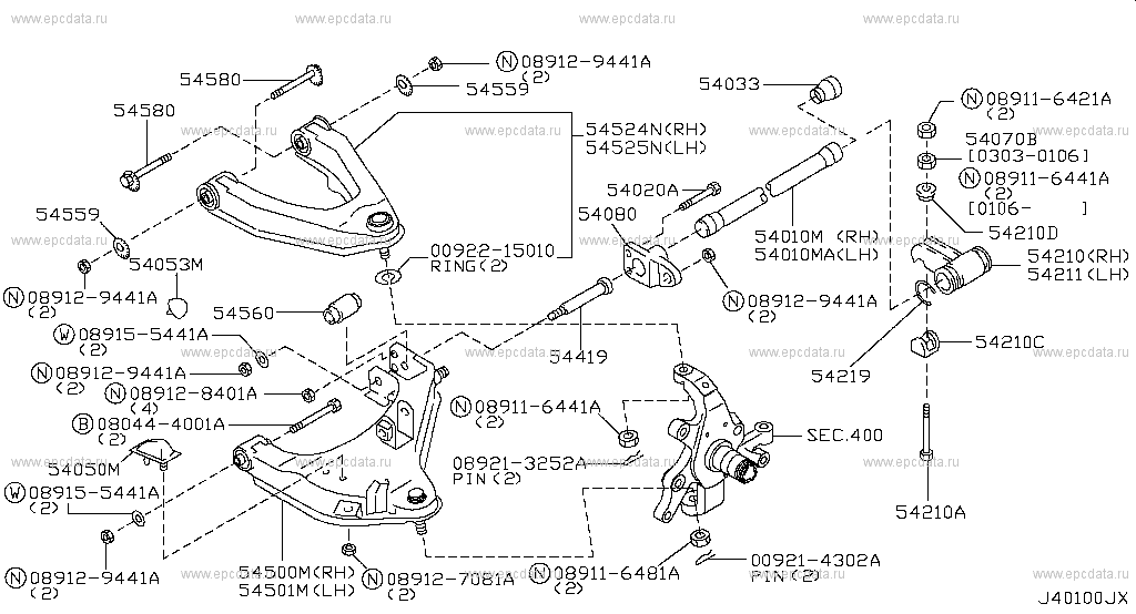 56110K: ABSORBER KIT-SHOCK,FRONT 401 - FRONT SUSPENSION for King Cab ...