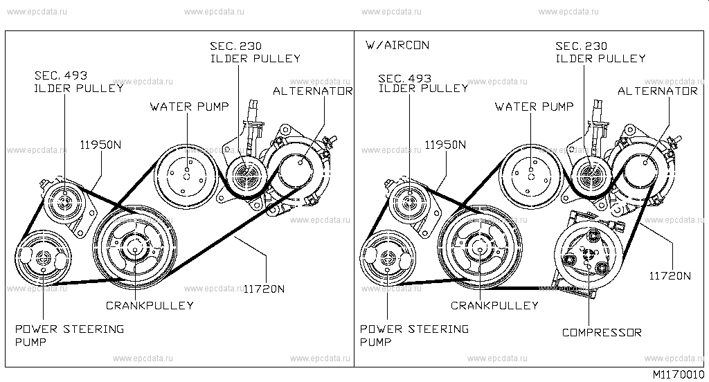 Fan, Compressor & Power Steering Belt (Engine)