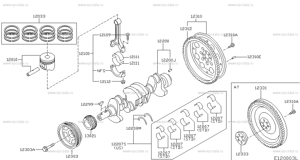 flywheel (engine) for Nissan Micra K12 