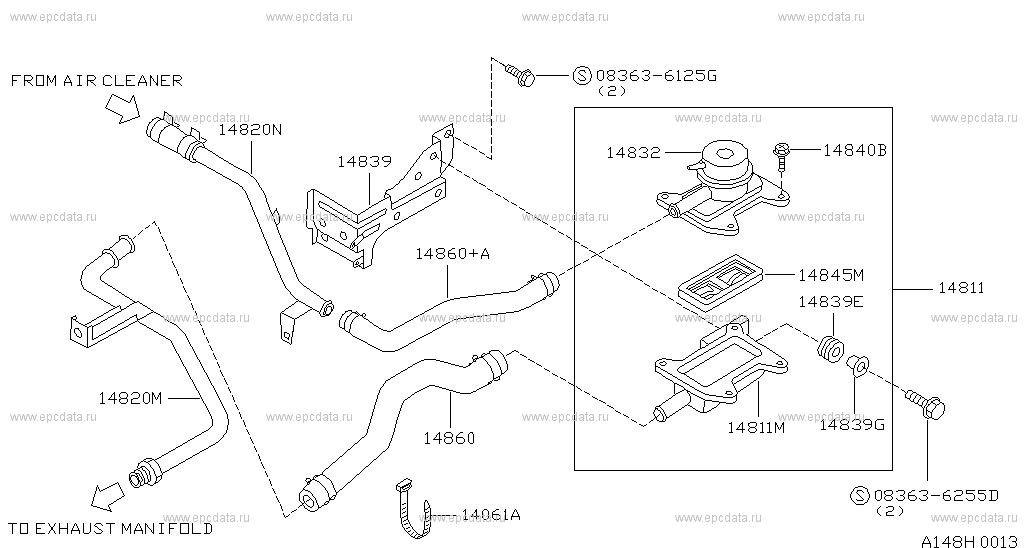 Air control system (engine) for Nissan Sunny N14, 7 generation 08.1990 ...