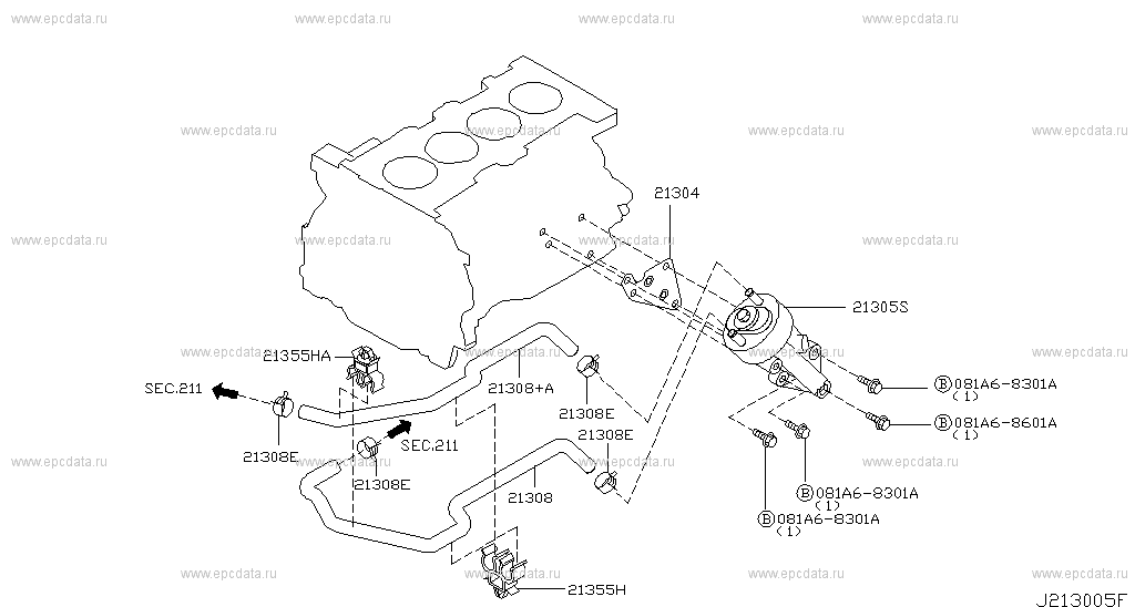 nissan x trail oil cooler location