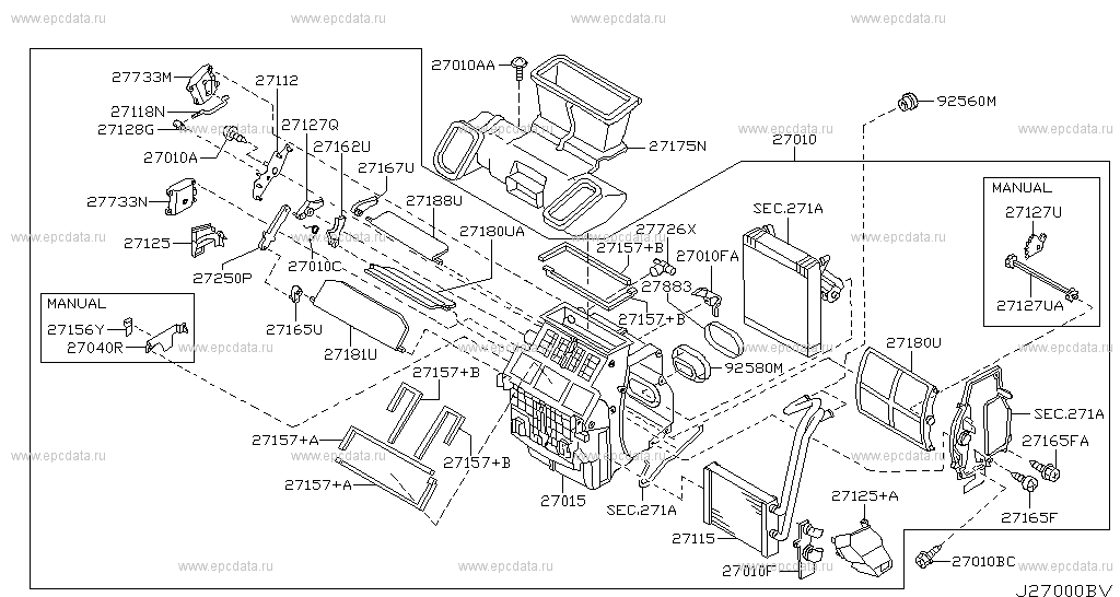 Heater u0026 blower unit (denso) for Nissan X-Trail T30, 1 generation 10.2000 -  05.2003 - Nissan Car and Auto Spare Parts - Genuine Online Car Parts  Catalogue - Amayama