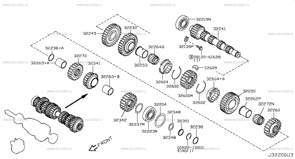 Transmission gear (unit) for Nissan X-Trail T31, 2 generation Transmission gear (unit) for Nissan X-Trail T31, 2 generation