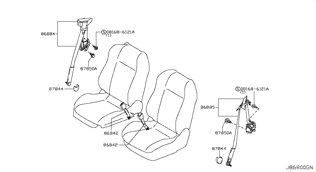 868 - FRONT SEAT BELT