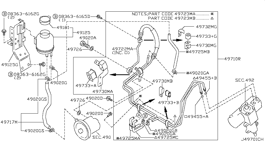 497 - POWER STEERING PIPING