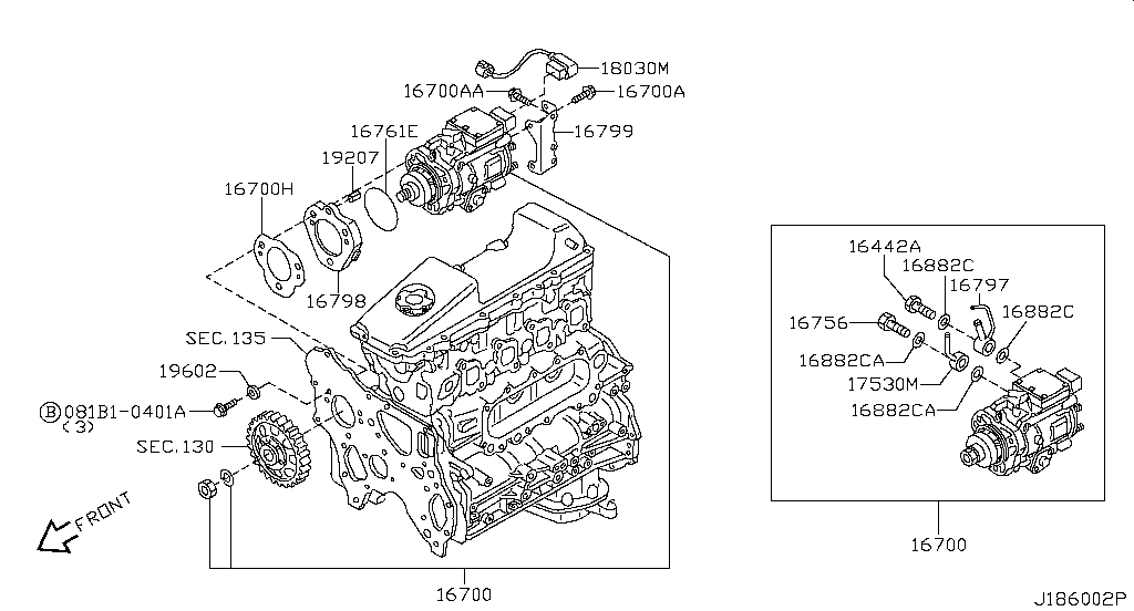 186 - FUEL INJECTION PUMP for Urvan E25 Nissan Urvan - Genuine parts ...