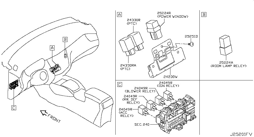 252 - RELAY for X-Trail T32 Nissan X-Trail - Auto parts - Amayama