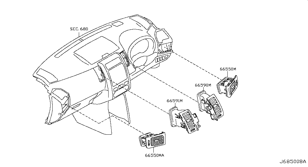 685 - VENTILATOR for X-Trail T31-RHD Nissan X-Trail - Auto parts 