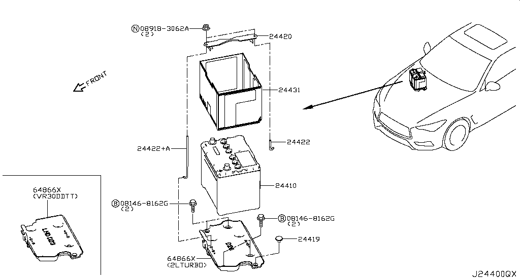 Battery & Battery Mounting (Body)