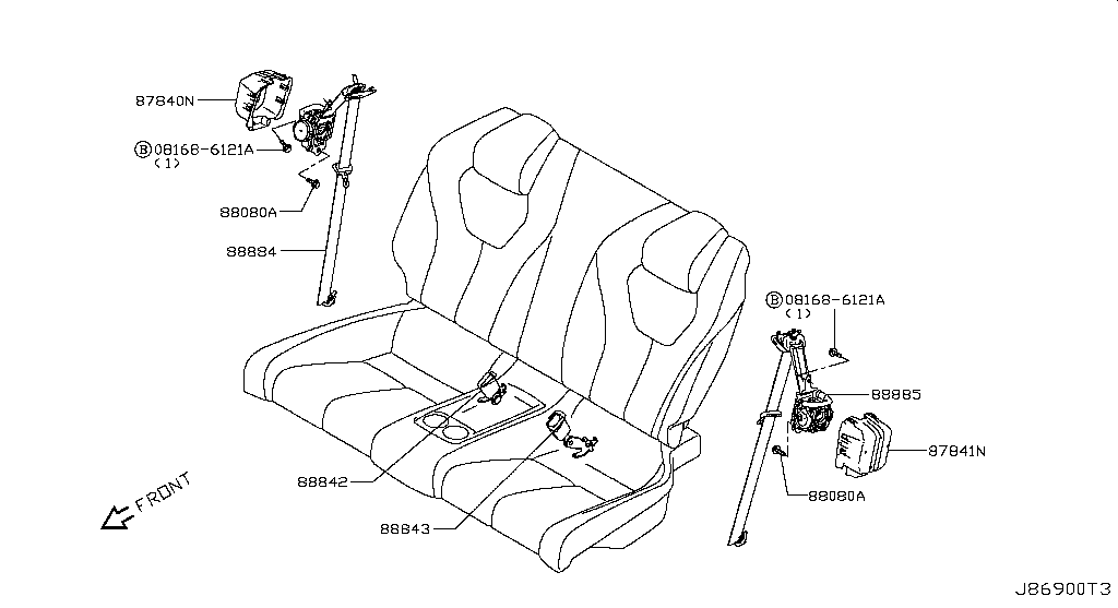 Rear Seat Belt (Trim)